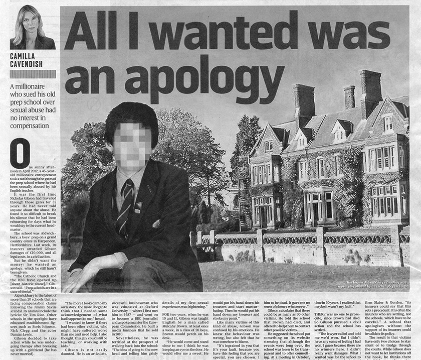 The Sunday Times - All I wanted was an apology